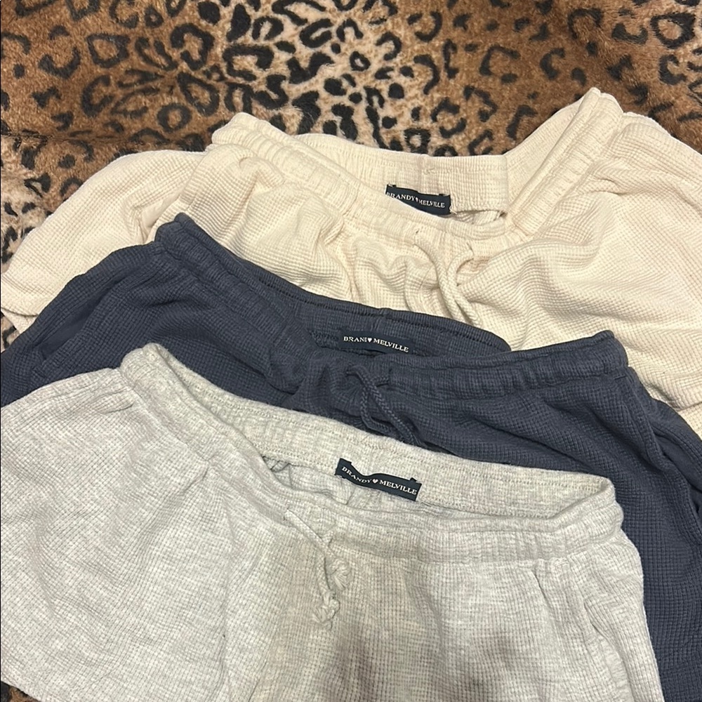 Bundle of 3 Relaxed Fit Shorts in Cream, Gray, and Blue